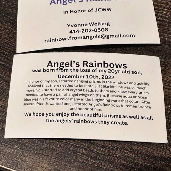 Angel's Rainbows Born From Loss Suncatchers Angel Wings & Tree of Life Purple - Picture 5 of 10